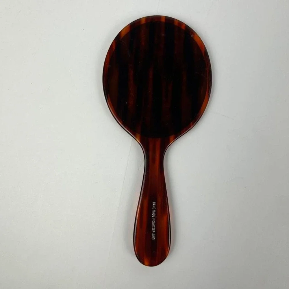 Small VTG CrabTree & Evelyn Tortoiseshell Design Hand Mirror Made in Switzerland